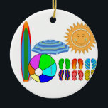 Adorno De Cerámica Fiesta de Summertime Beach<br><div class="desc">diseño encantador para el verano</div>