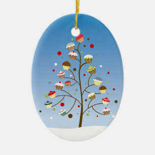 Adorno De Cerámica Fiesta del árbol del pastel