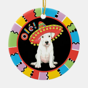 Adorno De Cerámica Fiesta Dogo Argentino