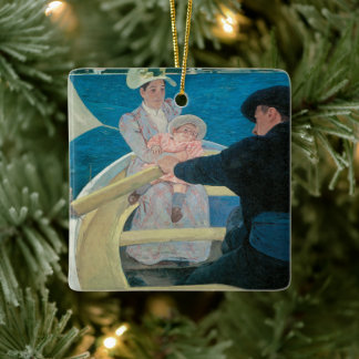Adorno De Cerámica Fiesta en un barco de Mary Cassatt, Arte fino vint