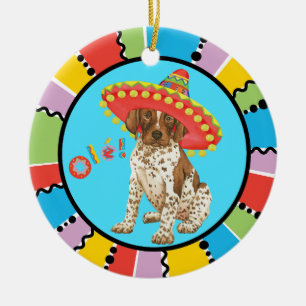 Adorno De Cerámica Fiesta German Shorthaire Pointer