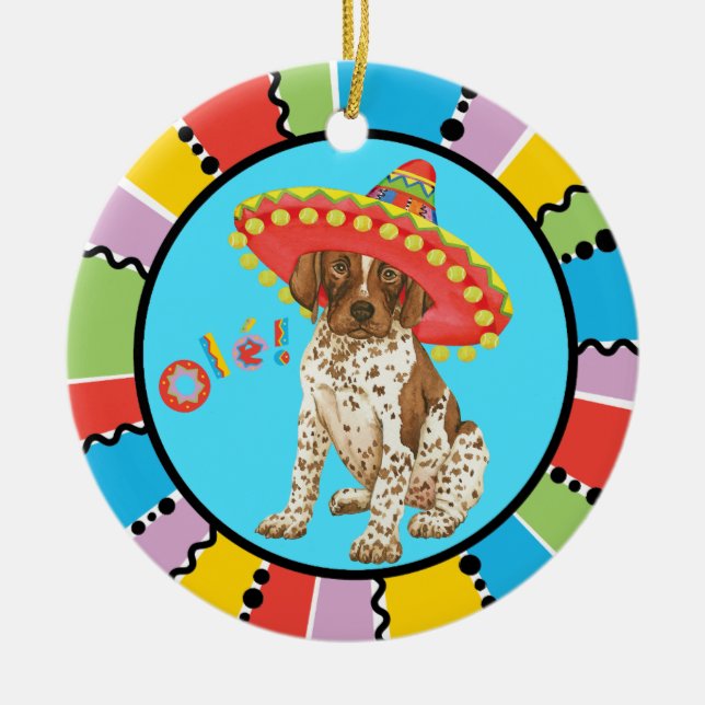 Adorno De Cerámica Fiesta German Shorthaire Pointer (Frente)