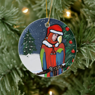 ADORNO DE CERÁMICA FIESTA PARROTS