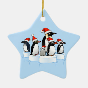 Adorno De Cerámica Fiesta Penguin navidades