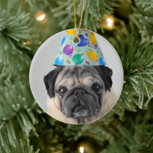 Adorno De Cerámica Fiesta Pug