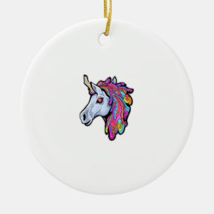 Adorno De Cerámica Fiesta Tekk Psicodélica Unicornio Trippy EDM Rave