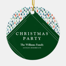 Adorno De Cerámica Fiesta verde invierno de ferias navideñas