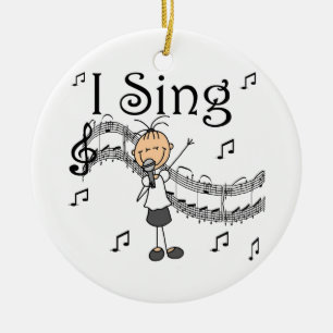 Adorno De Cerámica Figura chica del palillo canto las camisetas y los