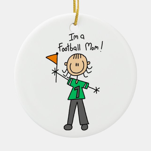 Adorno De Cerámica Figura mamá del palillo del fútbol (Frente)