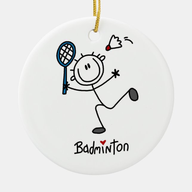 Adorno De Cerámica Figura masculina básica bádminton del palillo (Frente)