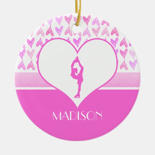 Adorno De Cerámica Figura personalizada corazones de la acuarela del (Frente)