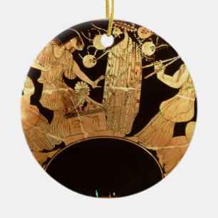 Adorno De Cerámica Figura roja atlántica kylix que representa a Dioni