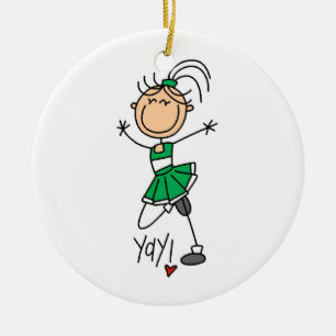 Adorno De Cerámica Figura verde camisetas y regalos del palillo de la