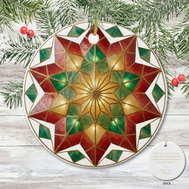 Adorno De Cerámica Filipino Parol Inspired Christmas Keepsake  (Subido por el creador)