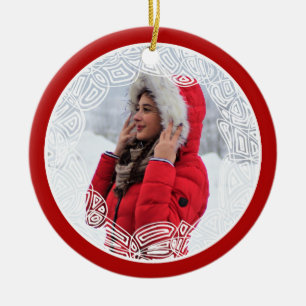 Adorno De Cerámica Filipo rojo y blanco - de dos lados