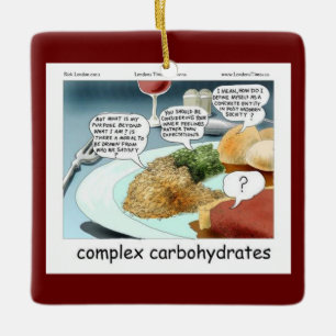 Adorno De Cerámica Filosofía de Carbohidratos Complejos Comida Comic 