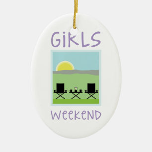 Adorno De Cerámica Fin de semana de los chicas