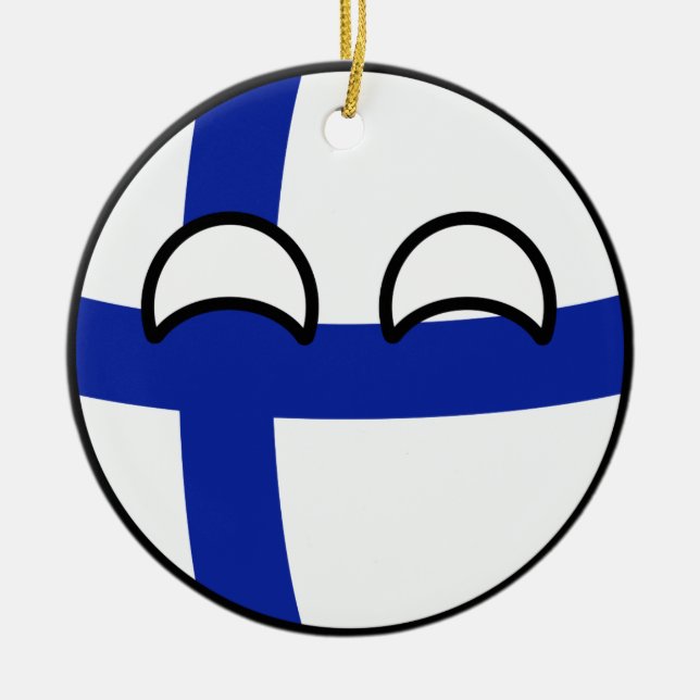 Adorno De Cerámica Finlandia Geeky que tiende divertida Countryball (Frente)