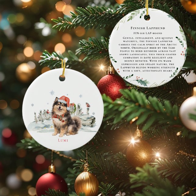 Adorno De Cerámica Finnish Lapphund Dog Monogram (Subido por el creador)