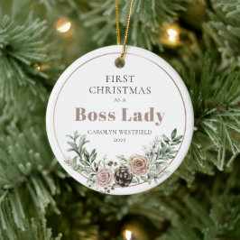 Adorno De Cerámica First Christmas as a Boss Lady Name Year