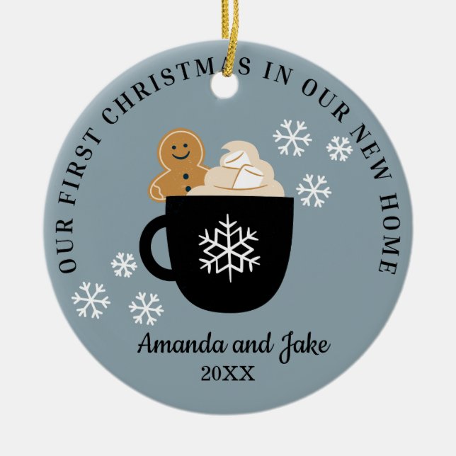 Adorno De Cerámica FIrst Christmas Home (Frente)