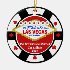 Adorno De Cerámica First Christmas Married Vegas Ornament 2025