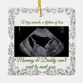 Adorno De Cerámica First Christmas Pregnancy Ultrasound Photo Holiday