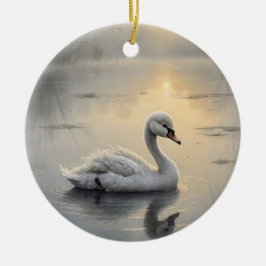 Adorno De Cerámica First Light Kin Swan Glass Ornament
