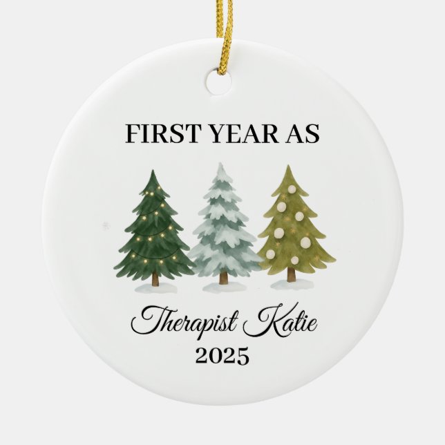 Adorno De Cerámica First Year as Therapist, Therapist Ornament (Frente)