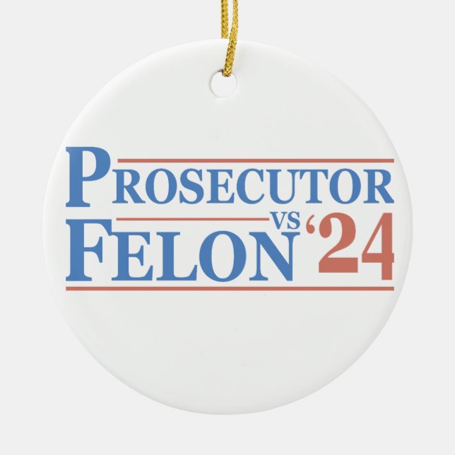 Adorno De Cerámica Fiscal Vs Felon American Election 2024 Camiseta (Frente)