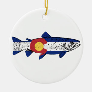 Adorno De Cerámica Fish Colorado