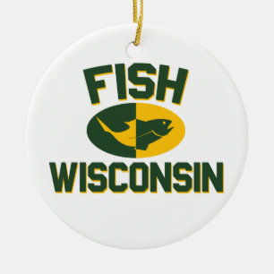 Adorno De Cerámica Fish Wisconsin