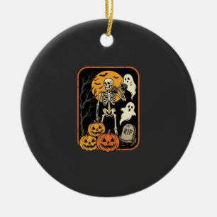 Adorno De Cerámica Fitness Halloween Esqueleto Fantasma Calabaza Entr