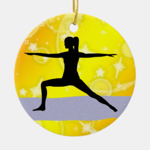 Adorno De Cerámica ¡Fitness! Yoga - Guerrero - SRF