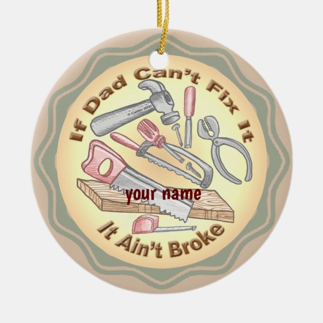Adorno De Cerámica Fix It Dad personalizado (Frente)
