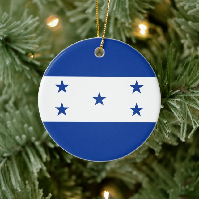 Adorno De Cerámica Flag of Honduras (Árbol)