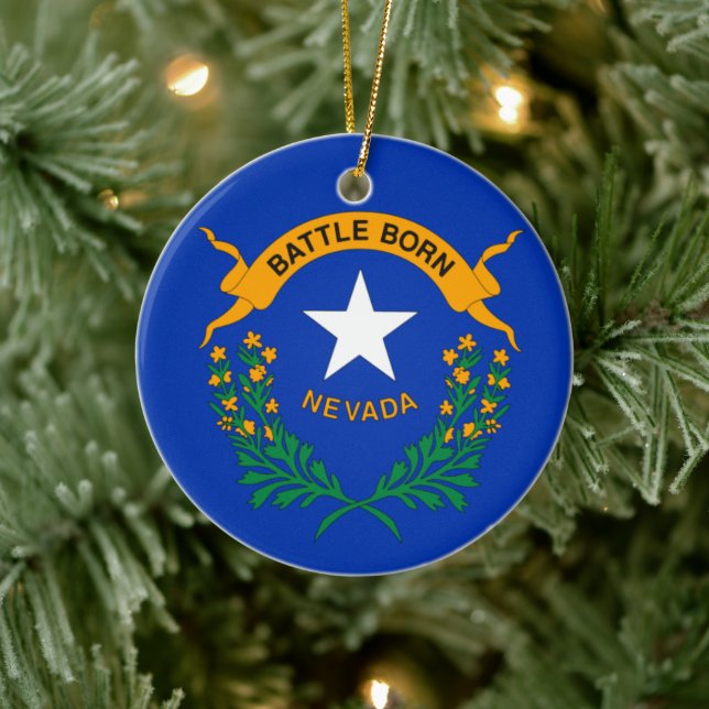 Adorno De Cerámica Flag of Nevada (detail) (Árbol)