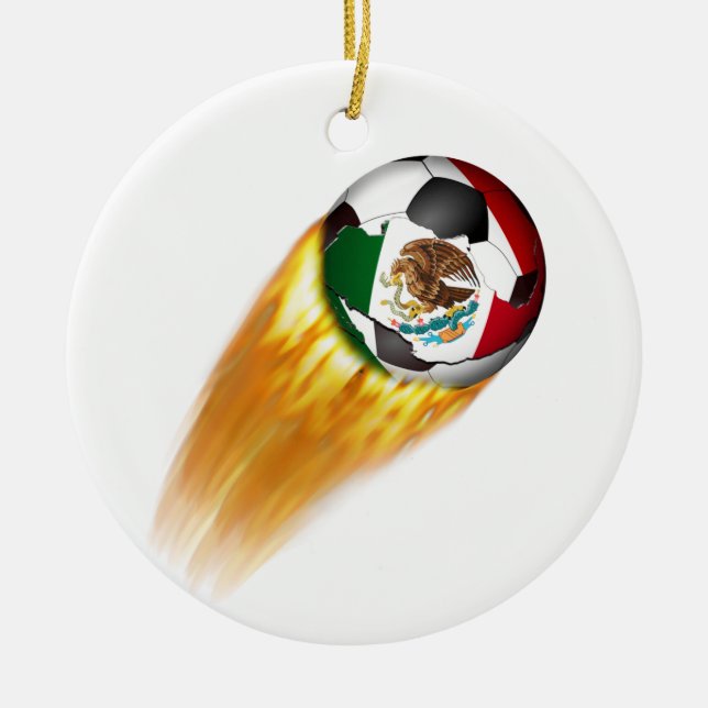 Adorno De Cerámica Flamante pelota de fútbol de México (Frente)