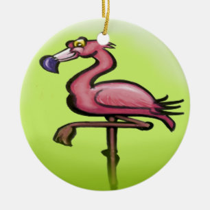 Adorno De Cerámica Flamingo