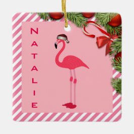 Adorno De Cerámica Flamingo personalizado de bonito