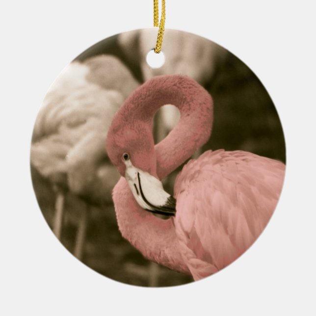 Adorno De Cerámica Flamingo rosa (Frente)