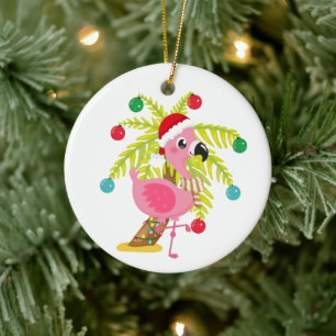 Adorno De Cerámica flamingo rosa de la playa linda añade sentimiento