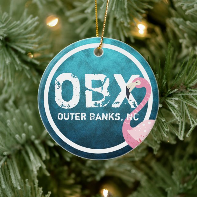 Adorno De Cerámica Flamingo rosa OBX | Navidades de los Bancos Exteri (Árbol)
