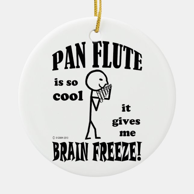 Adorno De Cerámica Flauta de pan, congelación cerebral (Frente)