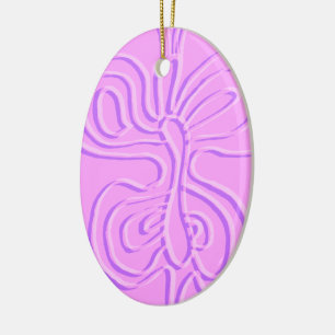 Adorno De Cerámica Flauta volcánica morada Grabado en relieve "arco i