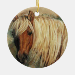 Adorno De Cerámica Flaxen Shetland Pony