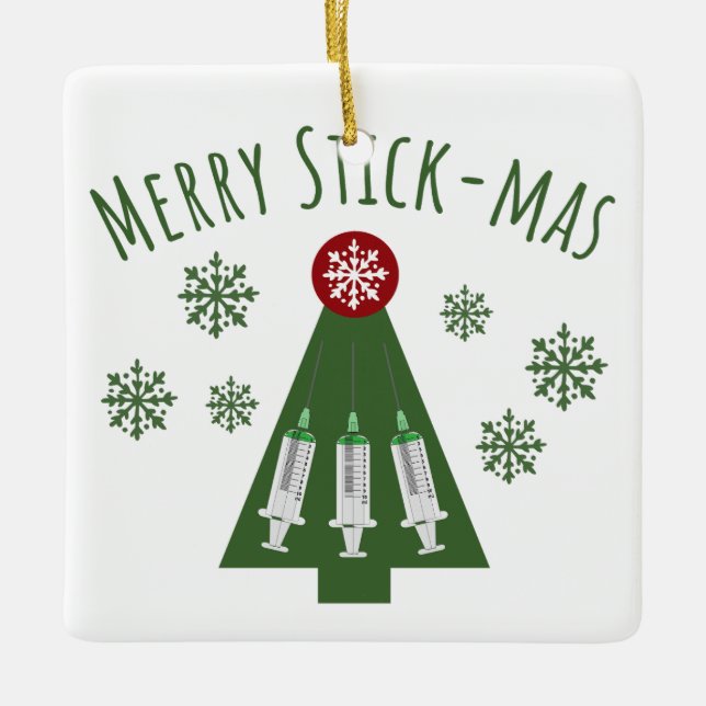 Adorno De Cerámica Flebotomist Cute Green Christmas Tree (Anverso)