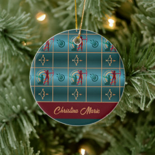 Adorno De Cerámica Flechas y arcos de arco - Patrón verde