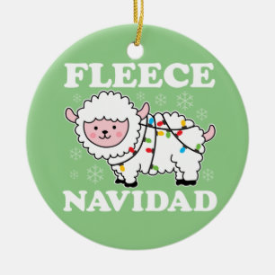 Adorno De Cerámica Fleece Navidad Feliz Navidad Kawaii Sheep