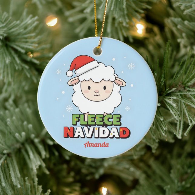 Adorno De Cerámica Fleece Navidad Funny Christmas Ornament Gift (Árbol)